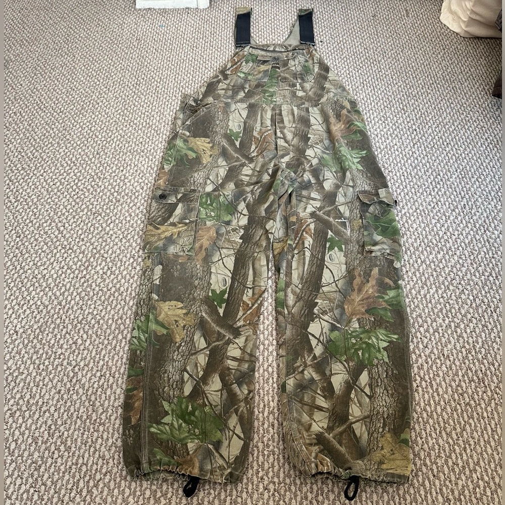 Vintage Walls Camo Overalls 42 Regular Baggy Realtree Faded Workwear Patch